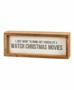 Primitives by Kathy | Beige & Brown 'Watch Christmas Movies' Inset Box Sign