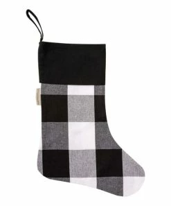 Primitives by Kathy | Black & White Buffalo Check Stocking