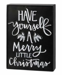 Primitives by Kathy | Black 'Have Yourself a Merry Little Christmas' Box Sign