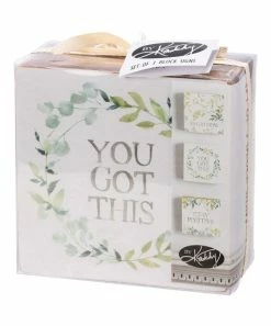 Primitives by Kathy | White & Green 'You Got This' Box Sign - Set of Three