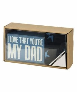 Primitives by Kathy | Blue & White 'I Love That You're My Dad' Box Sign Set - Adult
