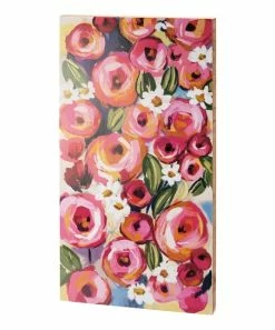 Primitives by Kathy | Pink Floral Block Sign