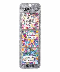 Primitives by Kathy | Blue Floral 'Good Vibes' Magnet - Set of Three
