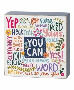 Primitives by Kathy | White & Navy 'You Can' Box Sign