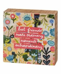 Primitives by Kathy | Coral & Green Floral 'Extraordinary' Box Sign