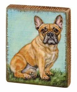 Primitives by Kathy | Light Blue & Tan Frenchie Box Sign