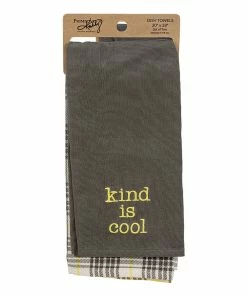 Primitives by Kathy | Gray & Yellow 'Kind Is Cool' Kitchen Towel Set