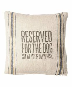 Primitives by Kathy | Beige 'Reserved Dog' Throw Pillow