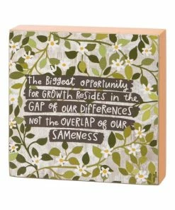 Primitives by Kathy | Gray & Green 'Opportunity' Floral Box Sign=