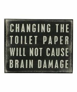 Primitives by Kathy | Black 'Toilet Paper' Block Sign