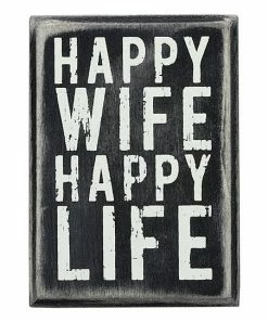 Primitives by Kathy | 'Happy Wife' Block Sign