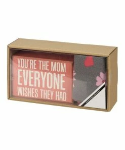 Primitives by Kathy | Pink 'You're The Mom' Box Sign Set - Adult