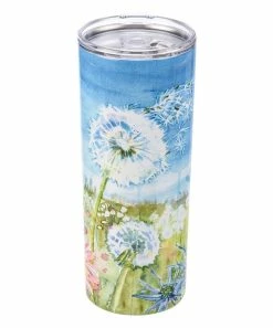 Primitives by Kathy | Blue & White Dandelions Coffee Tumbler