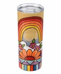 Primitives by Kathy | Orange & Yellow Floral Rainbow Coffee Tumbler