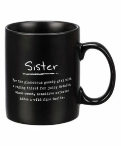 Primitives by Kathy | Black & White 'Sister' Stoneware Mug