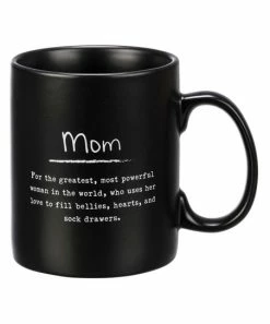Primitives by Kathy | Black & White 'Mom' Stoneware Mug