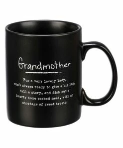 Primitives by Kathy | Black & White 'Grandmother' Stoneware Mug
