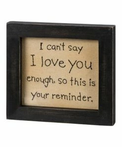 Primitives by Kathy | Beige & Black 'Love You Enough' Stitchery Box Sign
