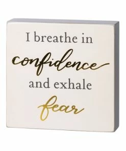 Primitives by Kathy | Cream 'I Breathe In Confidence' Box Sign