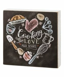 Primitives by Kathy | Charcoal & White 'Cooking is Love' Chalk Box Sign