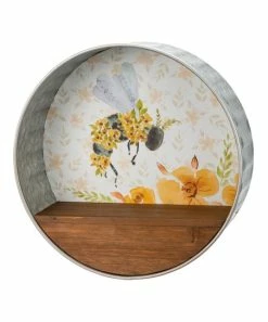 Primitives by Kathy | White & Yellow Bee & Floral Wall Art Shelf