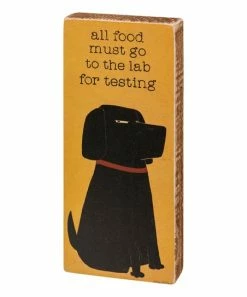 Primitives by Kathy | Black & Yellow 'Lab for Testing' Box Sign