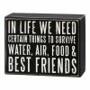 Primitives by Kathy | Black & White 'We Need Best Friends' Block Sign