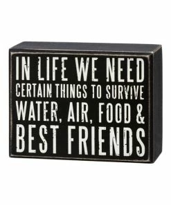 Primitives by Kathy | Black & White 'We Need Best Friends' Block Sign