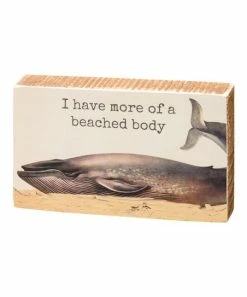 Primitives by Kathy | Beige & Black 'Beached Body' Box Sign