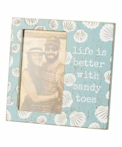 Primitives by Kathy | Teal & White 'Sandy Toes' Frame