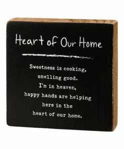 Primitives by Kathy | Charcoal & White 'Heart of Our Home' Chalk Box Sign