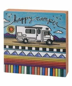 Primitives by Kathy | Blue & Red 'Happy Camper' Box Sign