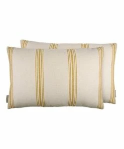 Primitives by Kathy | Tan & Gold Stripe Pillow