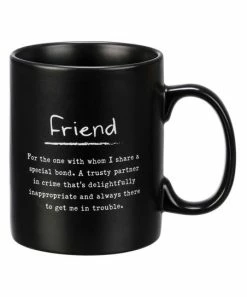 Primitives by Kathy | Black & White 'Friend' Stoneware Mug