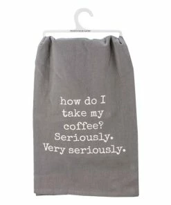 Primitives by Kathy | Gray & White 'Take Coffee Seriously' Dish Towel