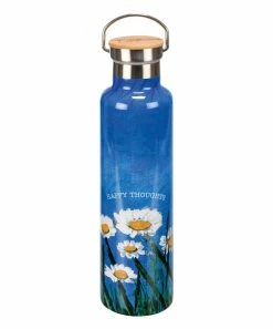 Primitives by Kathy | Blue & White Floral 'Happy Thoughts' Insulated Bottle