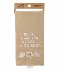 Primitives by Kathy | Beige 'Seashell in Your Pocket' Dish Towel