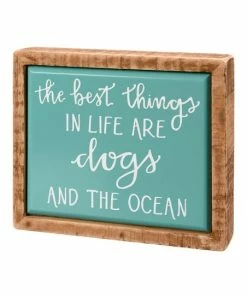 Primitives by Kathy | Turquoise & White 'Best Things in Life' Box Sign