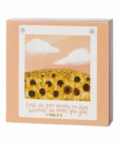 Primitives by Kathy | Pink & Yellow 'Cares for You' Box Sign