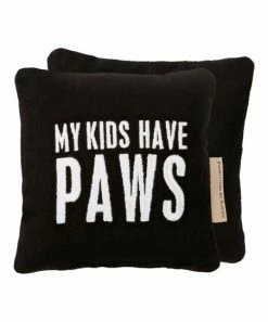 Primitives by Kathy | Black & White 'My Kids Have Paws' Throw Pillow