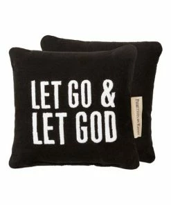 Primitives by Kathy | Black & White 'Let Go' Mini Pillow