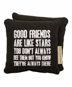 Primitives by Kathy | Black & White 'Good Friends' Throw Pillow