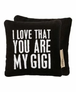 Primitives by Kathy | Black & White 'I Love That You Are My Gigi' Mini Throw Pillow