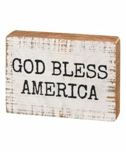 Primitives by Kathy | White & Black 'God Bless America' Box Sign
