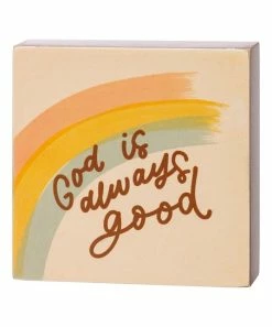 Primitives by Kathy | Yellow & Brown 'God is Always Good' Box Sign