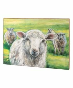 Primitives by Kathy | Green Friendly Sheep Block Sign