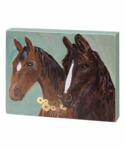 Primitives by Kathy | Brown Horses Block Sign