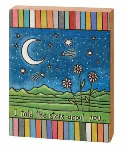 Primitives by Kathy | Blue & Green 'I Told The Stars About You' Box Sign
