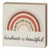 Primitives by Kathy | White & Pink 'Kindness' Block Sign