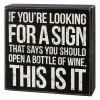 Primitives by Kathy | Black & White 'Bottle of Wine' Box Sign